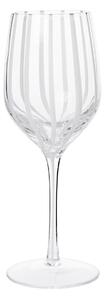 Broste Copenhagen Stripe white wine glass 35 cl Clear-white stripes