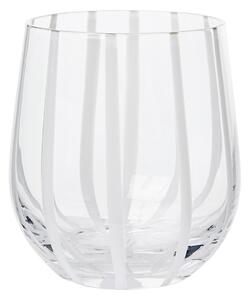 Broste Copenhagen Stripe drinking glass 35 cl Clear-white stripes