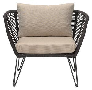 Bloomingville Mundo lounge arm chair Black-beige