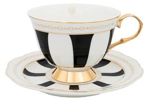 Hilke Collection Strisce Nero cup with saucer 22 cl