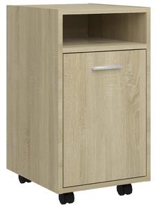 Side Cabinet with Wheels Sonoma Oak 33x38x60 cm Engineered Wood