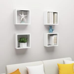 Wall Cube Shelves 4 pcs White 30x15x30 cm