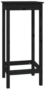 Bar Table Black 50x50x110 cm Solid Wood Pine
