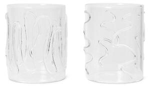 Ferm LIVING Doodle drinking glass tall 2-pack 35 cl