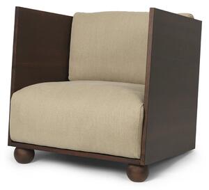 Ferm LIVING Room lounge chair rich linen Dark stained-natureal