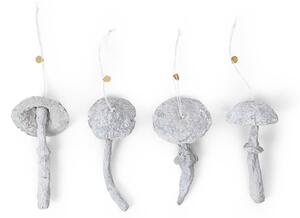 Ferm LIVING Mushroom ornament Christmas tree decoration 4 pieces Faded white