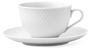 Lyngby Porcelæn Rhombe tea cup with saucer 24 cl White