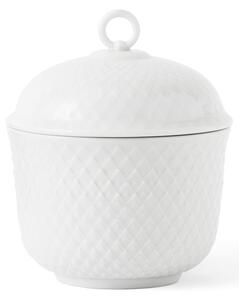 Lyngby Porcelæn Rhombe bowl with lid Ø8.5 cm White