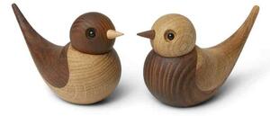 Spring Copenhagen Soulmates swallow decoration 2 pieces Oak-ash