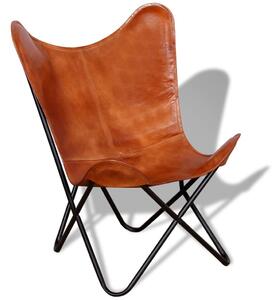 Butterfly Chair Brown Real Leather
