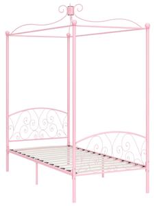 Canopy Bed Frame Pink Metal 100x200 cm