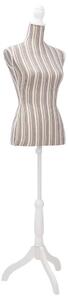Ladies Bust Display Mannequin Linen With Stripes