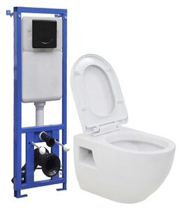 Wall-Hung Toilet with Concealed High Cistern Ceramic