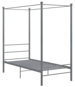 Canopy Bed Frame Grey Metal 90x200 cm