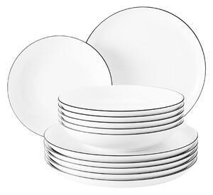 Seltmann Weiden Lido black line service set 12 pieces White with black edge