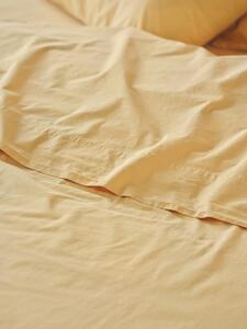 Butter Yellow Washed Cotton Percale Flat Sheet | Single | Piglet in Bed