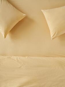 Butter Yellow Washed Cotton Percale Fitted Sheet | Double | Piglet in Bed