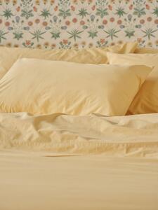 Butter Yellow Washed Cotton Percale Pillowcases (Pair) | Standard | Piglet in Bed