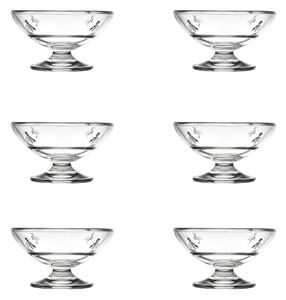 La Rochère Abeille glass bowl on foot 20 cl 6-pack Clear