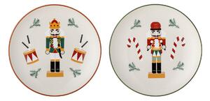 Bloomingville Jolly side plate Ø16 cm 2 pieces White-red