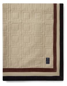 Lexington Graphic Quilted Organic Cotton bedspread 240x260 cm Light beige-brown-dark grey