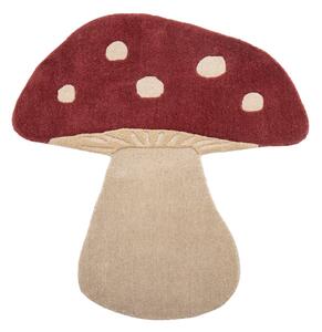 Bloomingville Mushroom wool rug 85x90 cm Red-white