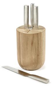 Serax Base knife set with knife block, 5 pieces Wood-steel grey