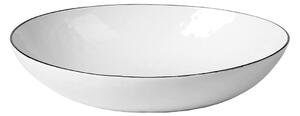 Broste Copenhagen Salt bowl 23x19.5x5 cm White-black rim