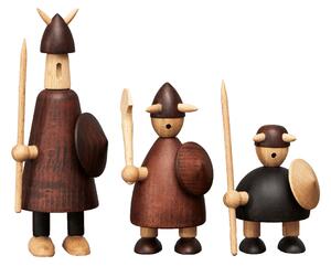 Andersen Furniture The vikings of Denmark wooden figure 3 pieces Stained beech