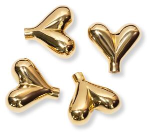 KLONG Heart knobs 4-pack Brass