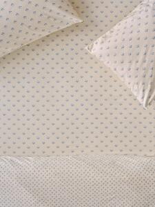 Cove Blue Martha Floral Cotton Fitted Sheet | Double | Piglet in Bed