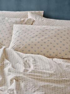 Cove Blue Martha Floral Cotton Pillowcases (Pair) | Standard | Piglet in Bed