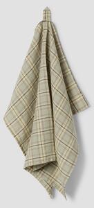 Laurel Green Check 100% Linen Tea Towel | Default | Piglet in Bed