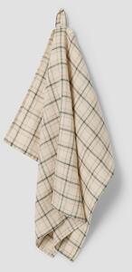 Natural Check 100% Linen Tea Towel | Default | Piglet in Bed
