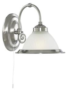 Searchlight 1041-1 American Diner 1 Light Wall Light In Satin Silver