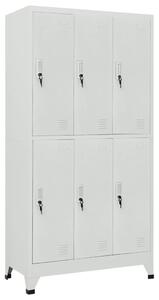 Locker Cabinet with 6 Compartments Steel 90x45x180 cm Grey