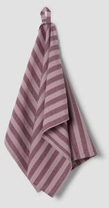 Plum Wine Pembroke Stripe Linen Blend Tea Towel | Default | Piglet in Bed