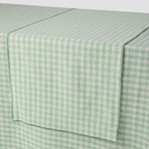 Sage Green Gingham Linen Blend Table Runner | Default | Piglet in Bed