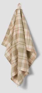 Taupe Check 100% Linen Tea Towel | Default | Piglet in Bed