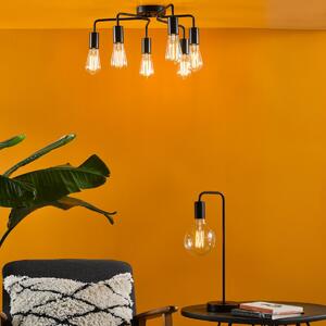 Dar Lighting Dena 6 Light Flush Ceiling Light In Matt Black Finish