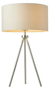 Endon 73144 Tri Tripod Table Lamp in Chrome Finish With Ivory Shade