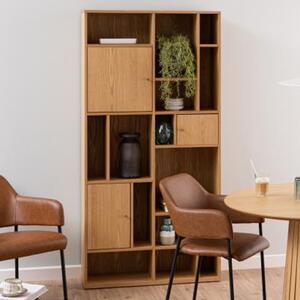 Ridgeway Wooden Bookcase With 3 Doors - Oak