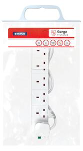 Status 6-Way 2 Metre Surge Protected Extension Lead White