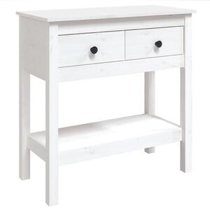 Console Table White 75x35x75 cm Solid Wood Pine