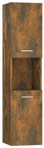 Bathroom Cabinet Smoked Oak 30x30x130 cm Engineered Wood