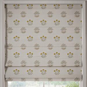 William Morris Lily Flower Embroidery Made To Measure Roman Blind Ochre