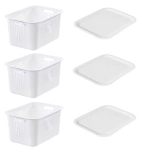 SmartStore Recycled Set of 3 13L Storage Baskets White
