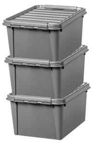 SmartStore Recycled 32L Set of 3 Boxes, Grey Grey