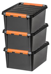 SmartStore Pro 14L Set of 3 Boxes, Black & Orange Black