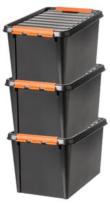 SmartStore Pro 50L Set of 3 Boxes, Black & Orange Black